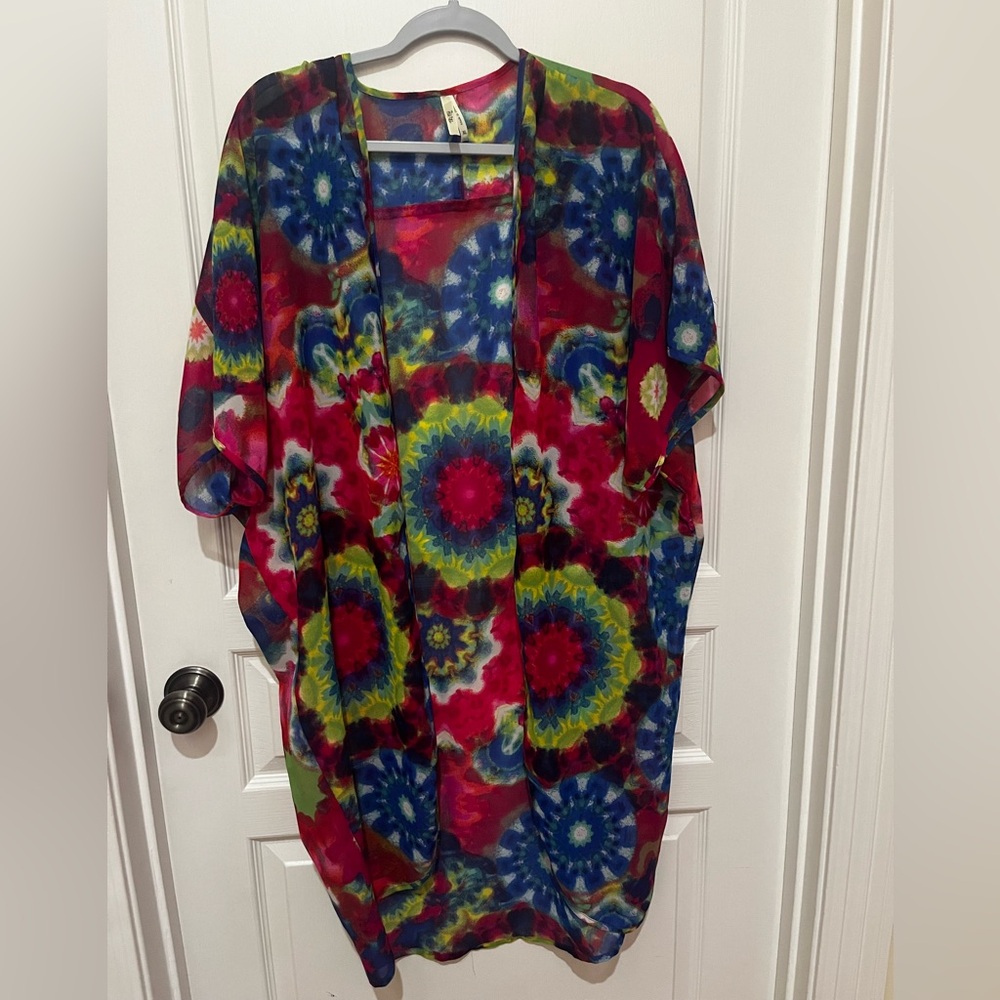 Tie dye long shawl